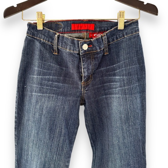 Vintage Y2K Flare Leg Lace Up Low Rise Denim Jeans - Picture 2 of 7